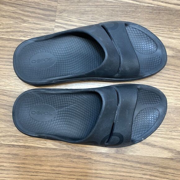 OOFOS OOahh Slide Recovery Sandals Black Mens Size 8 Womens Sz 10 EU 41 main image 5